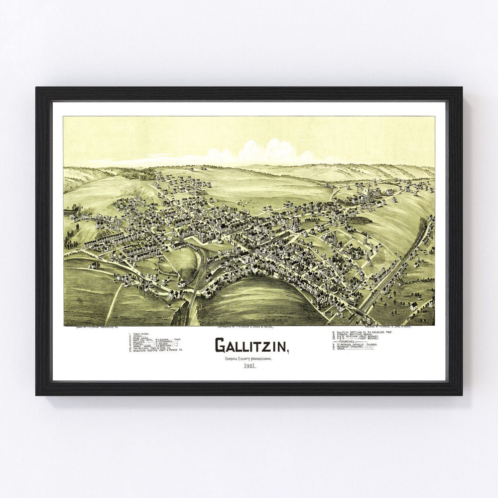Gallitzin Vintage Map 1901