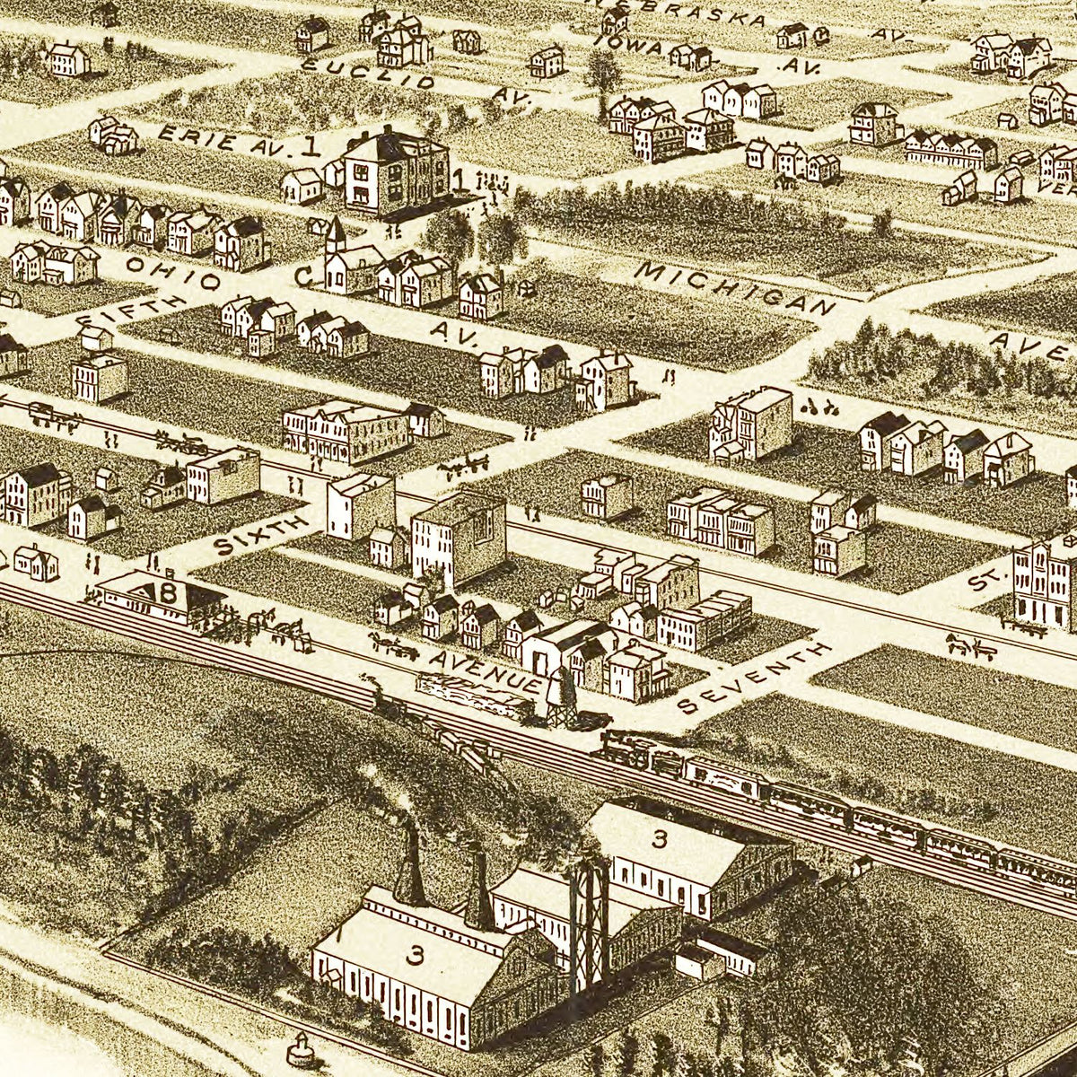 Restored historic details from the 1902 city map of Glassport, Pennsylvania