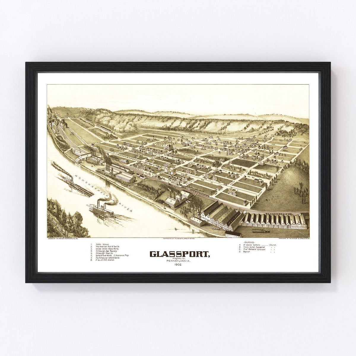 Glassport Vintage Map 1902