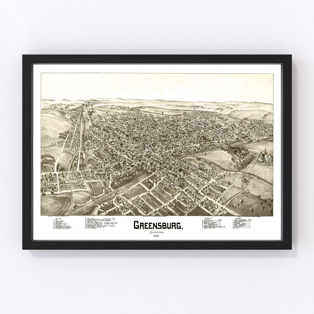 Greensburg Vintage Map 1901