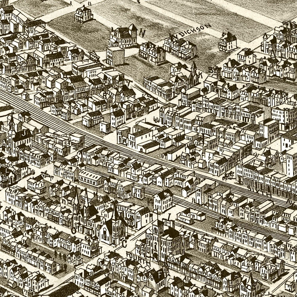 Restored historic details from the 1902 city map of Homestead, Pennsylvania