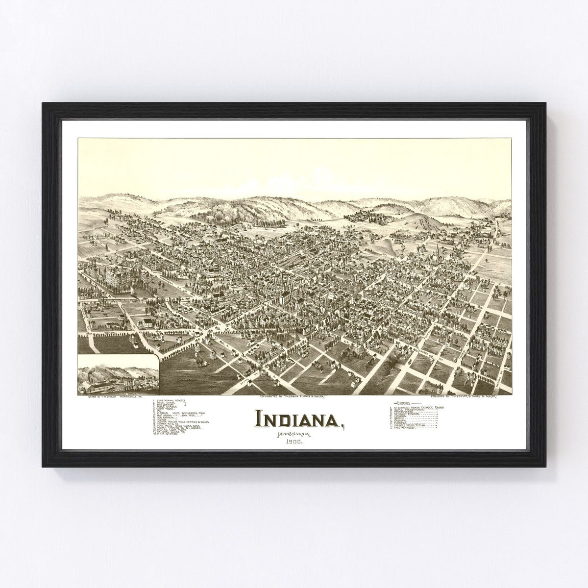 Indiana Vintage Map 1900