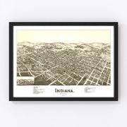 Indiana Vintage Map 1900