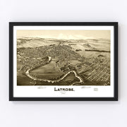 Latrobe Vintage Map 1900