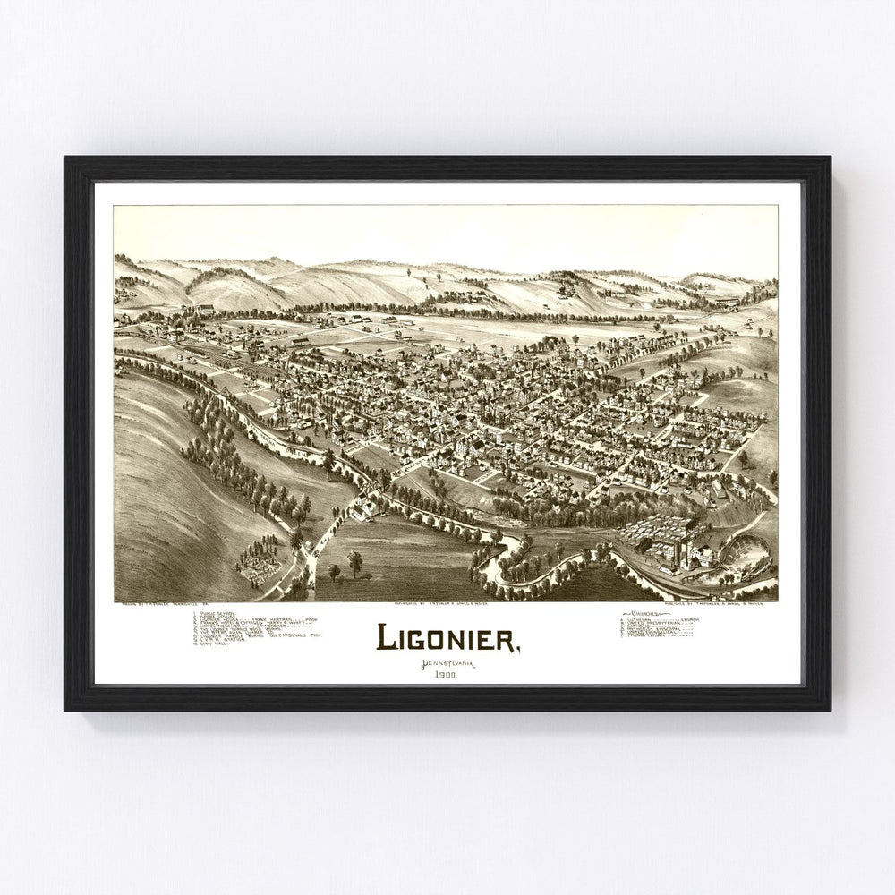 Ligonier Vintage Map 1900