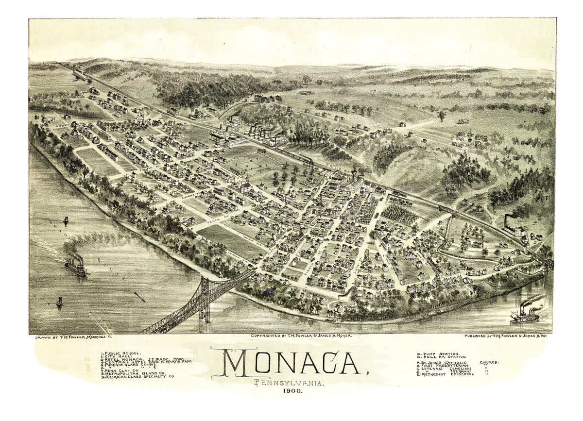 Preview of Vintage Map of Monaca, Pennsylvania 1900