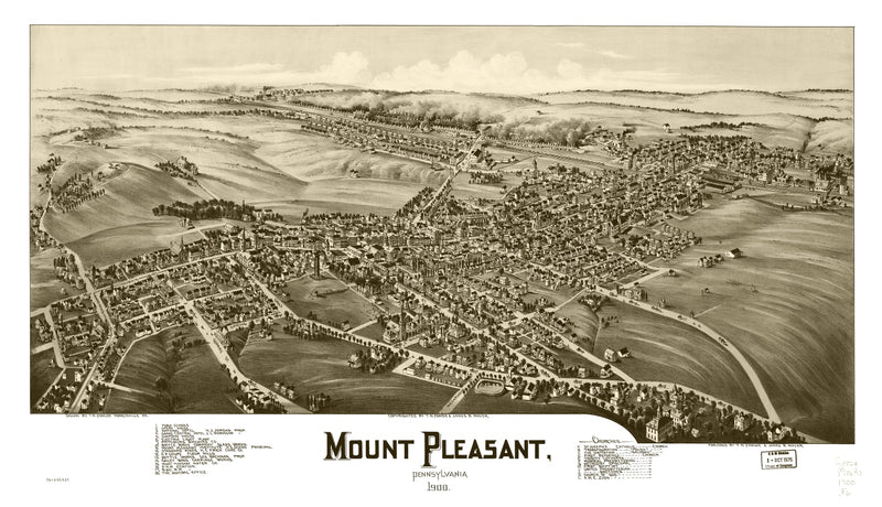 Size comparison using Vintage Map of Mount Pleasant, Pennsylvania 1900
