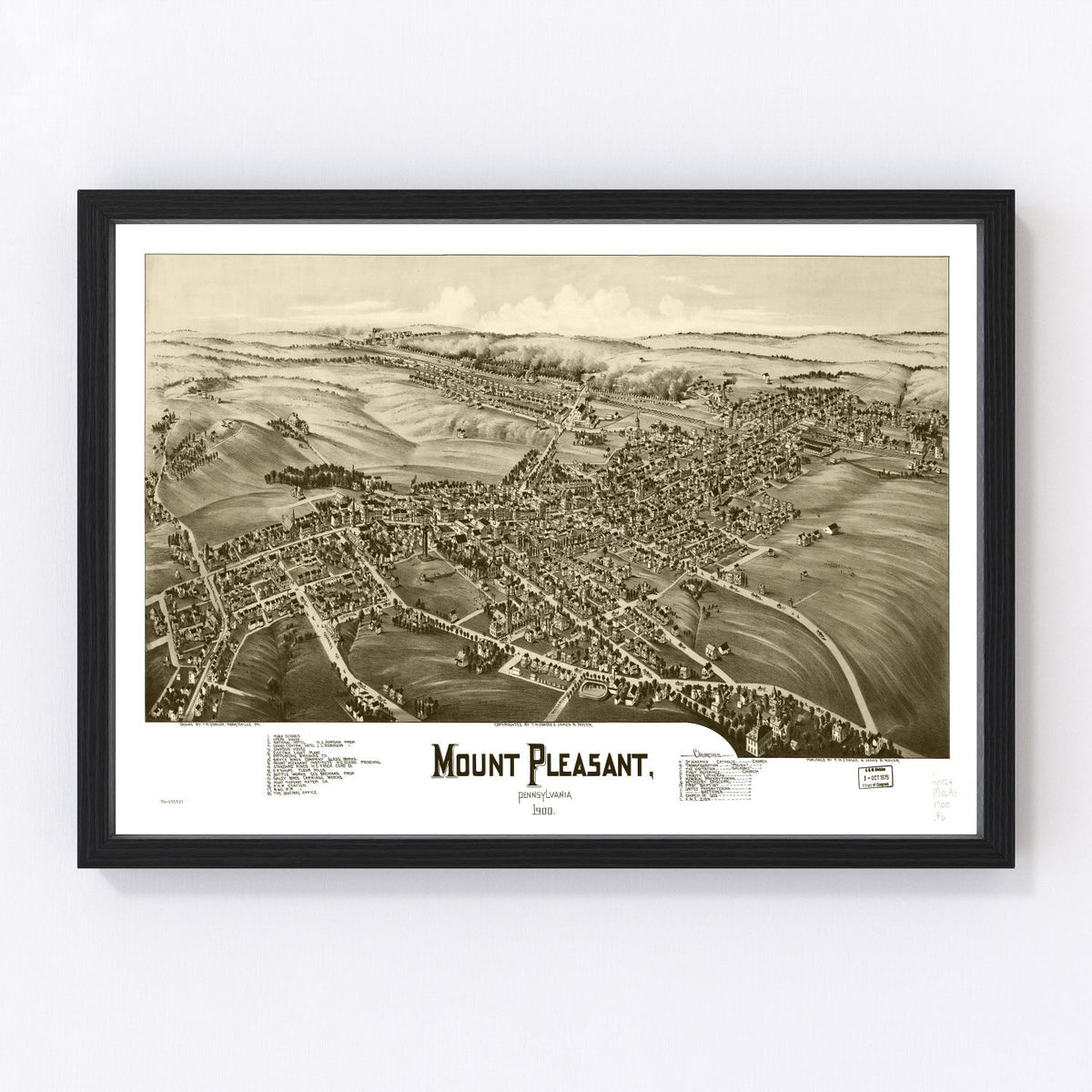 Mount Pleasant Vintage Map 1900