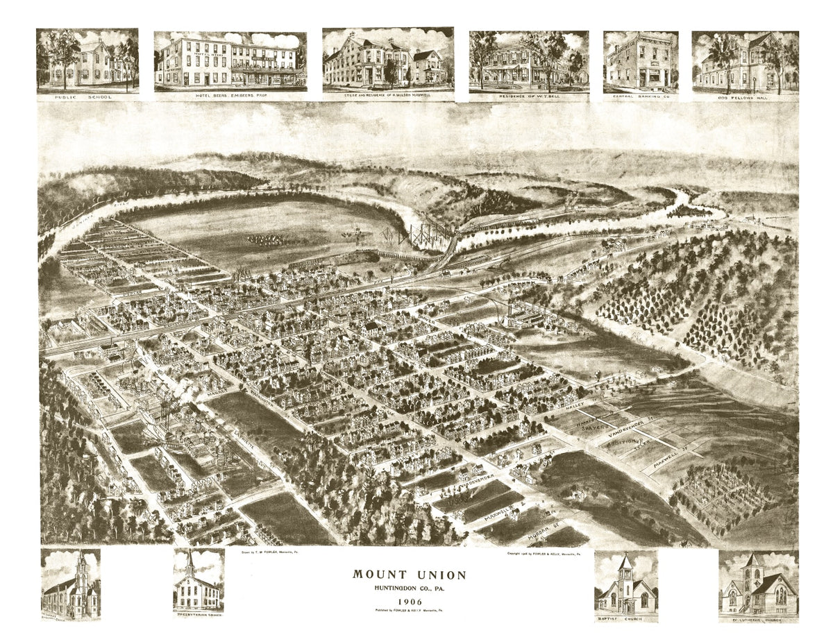 Preview of Vintage Map of Mount Union, Pennsylvania 1906