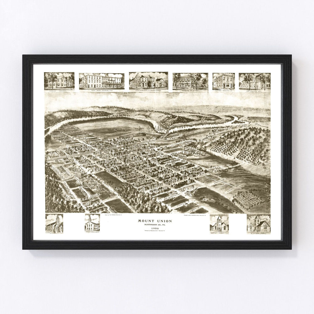 Mount Union Vintage Map 1906