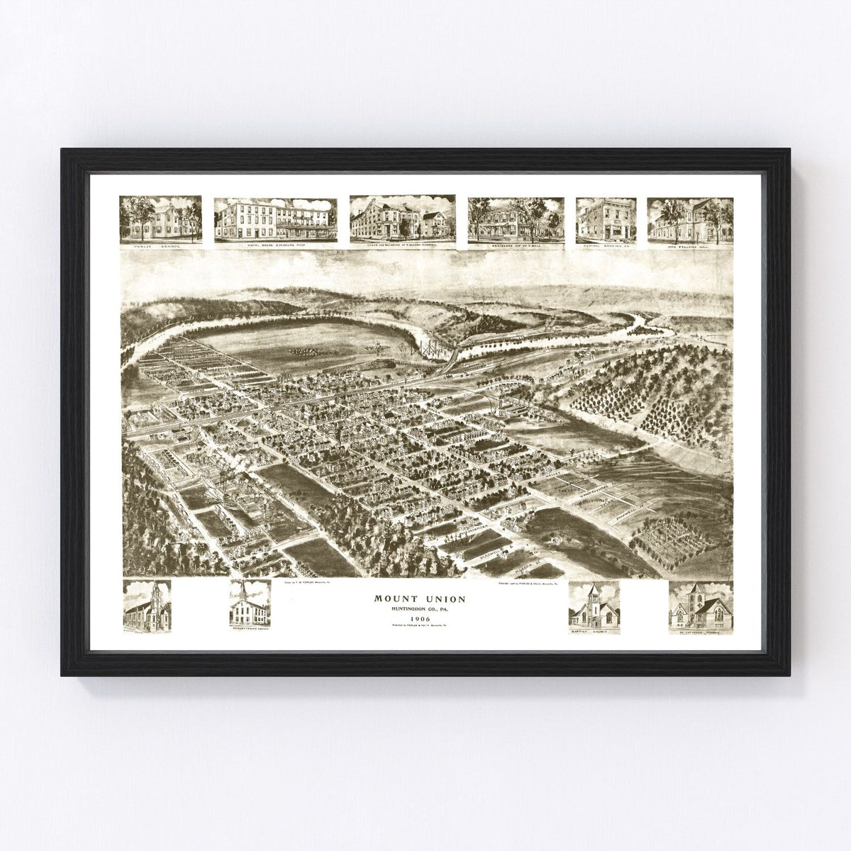Mount Union Vintage Map 1906