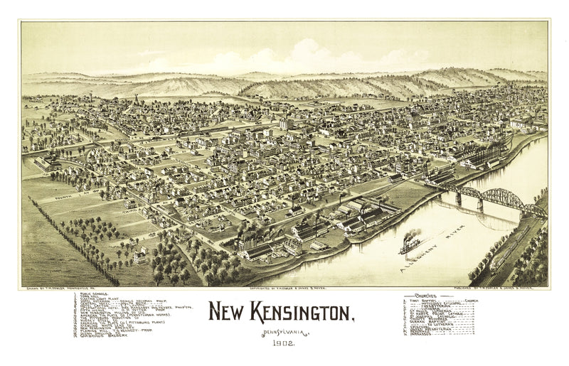 Size comparison using Vintage Map of New Kensington, Pennsylvania 1902