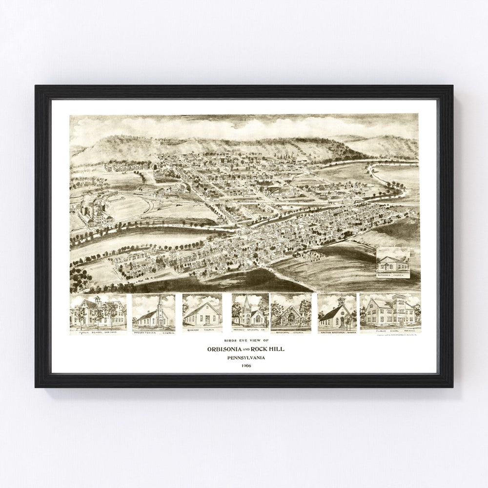Orbisonia Vintage Map 1906