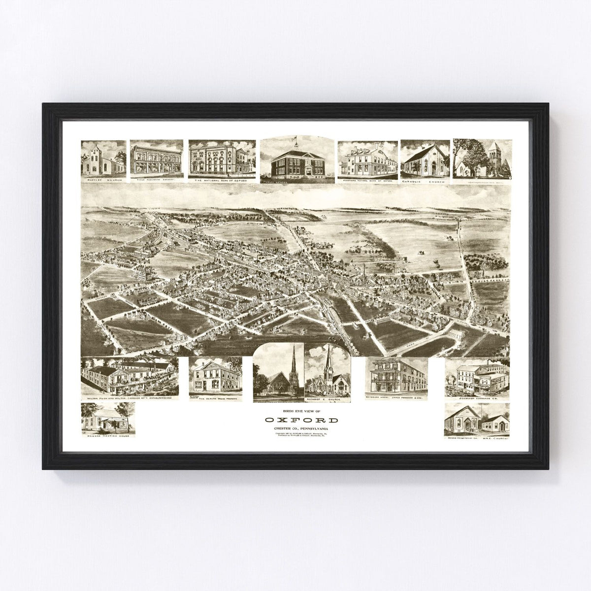 Oxford Vintage Map 1907