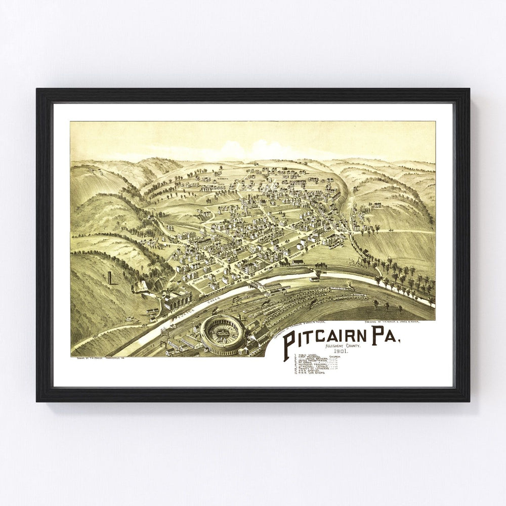 Pitcaim Vintage Map 1901