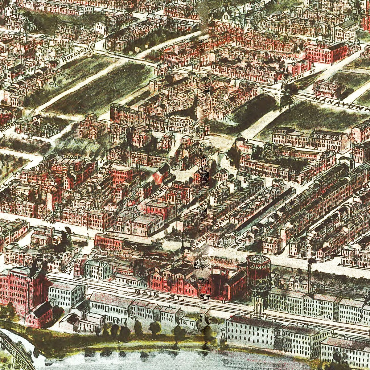 Restored historic details from the 1907 city map of Philadelphia, Pennsylvania