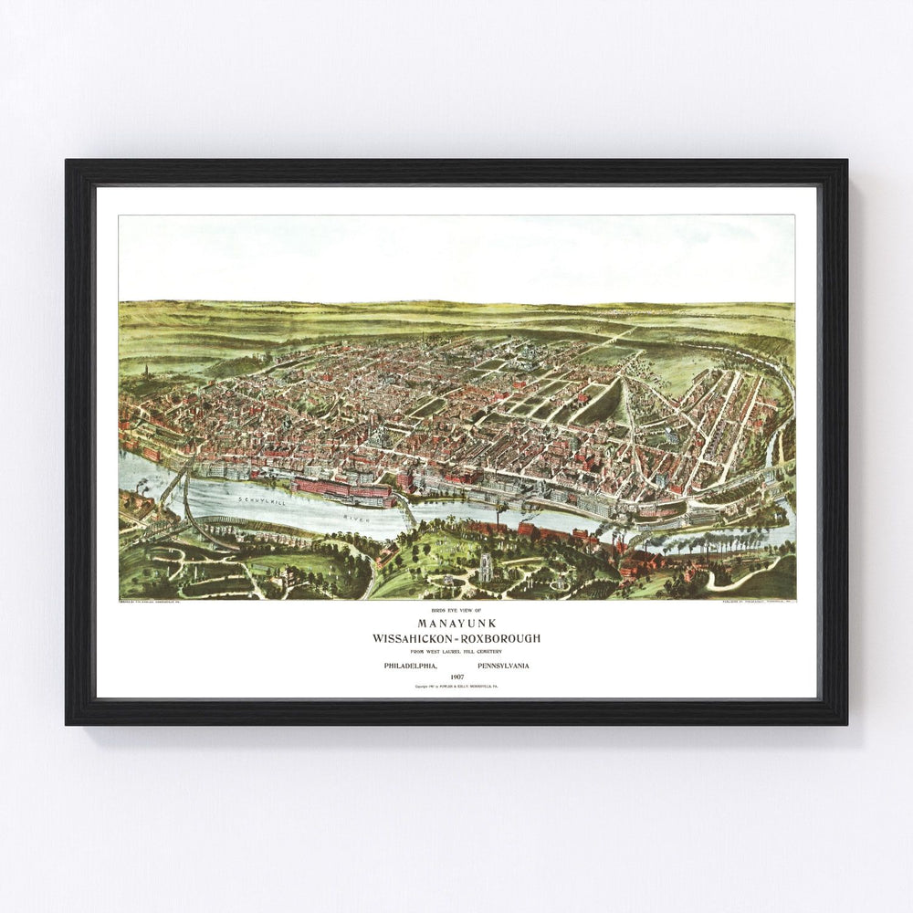 Philadelphia Vintage Map 1907