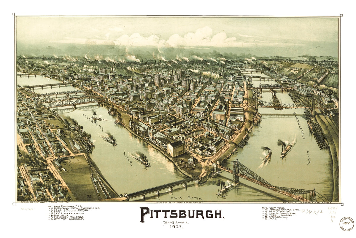 Preview of Vintage Map of Pittsburgh, Pennsylvania 1902