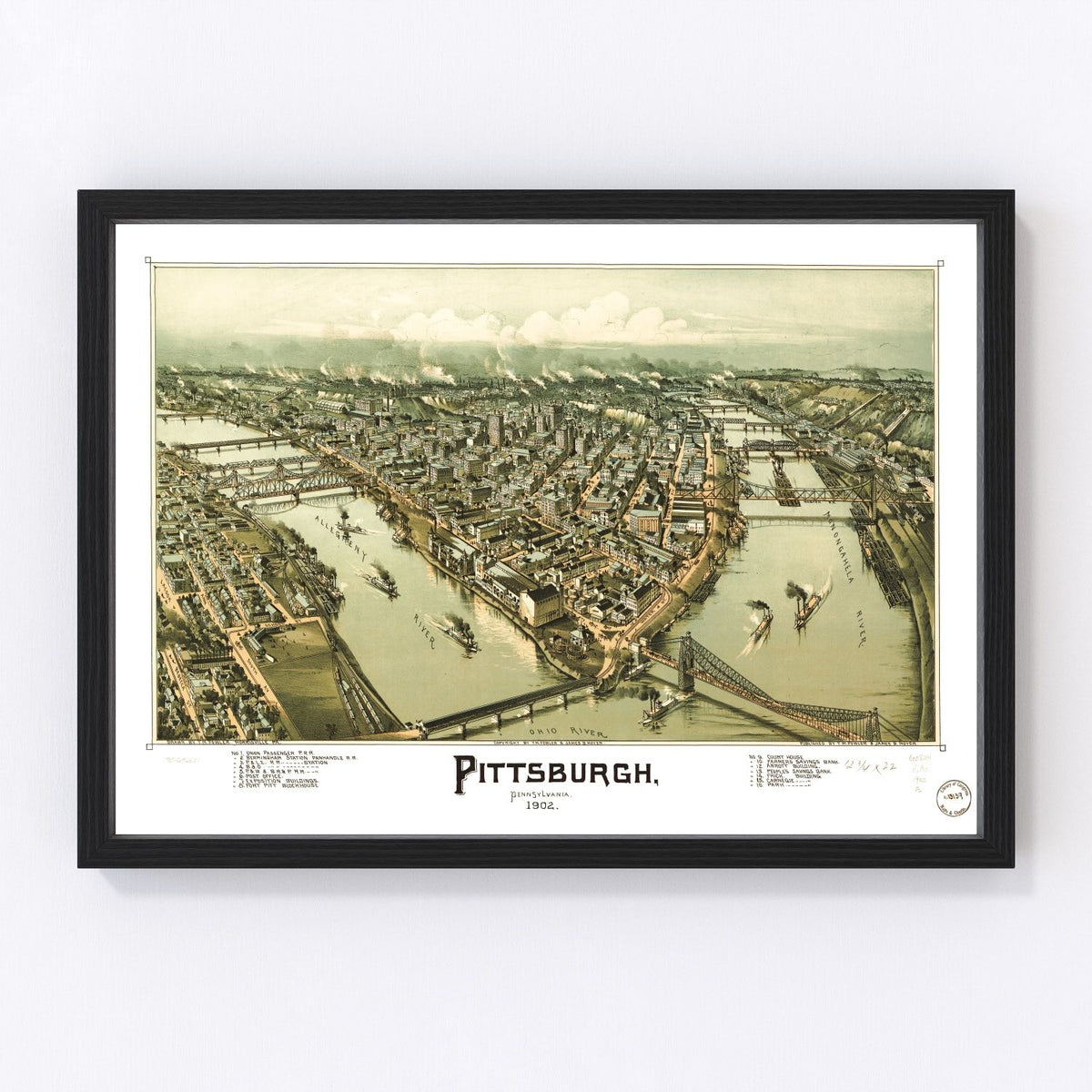 Pittsburgh Vintage Map 1902
