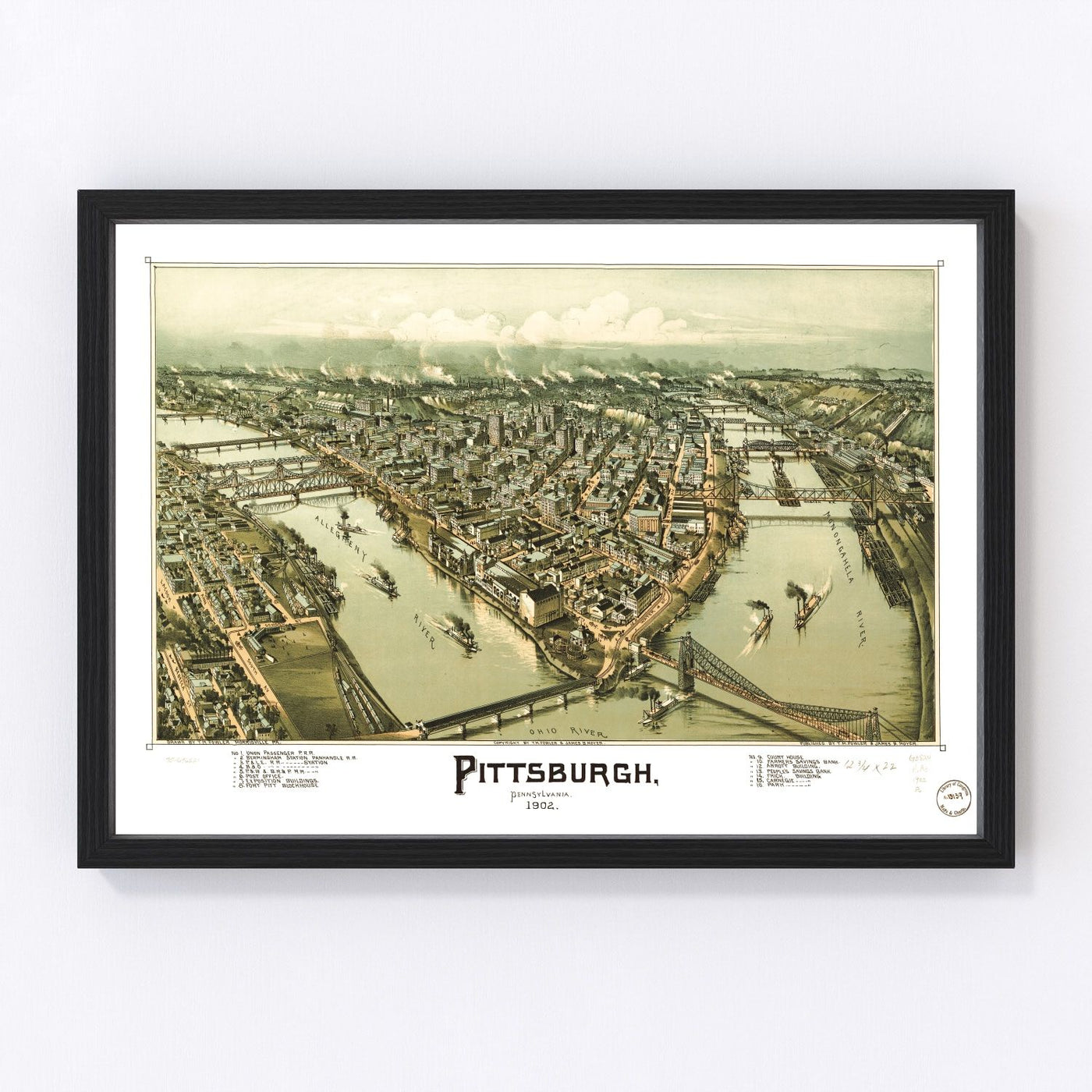 Pittsburgh Vintage Map 1902