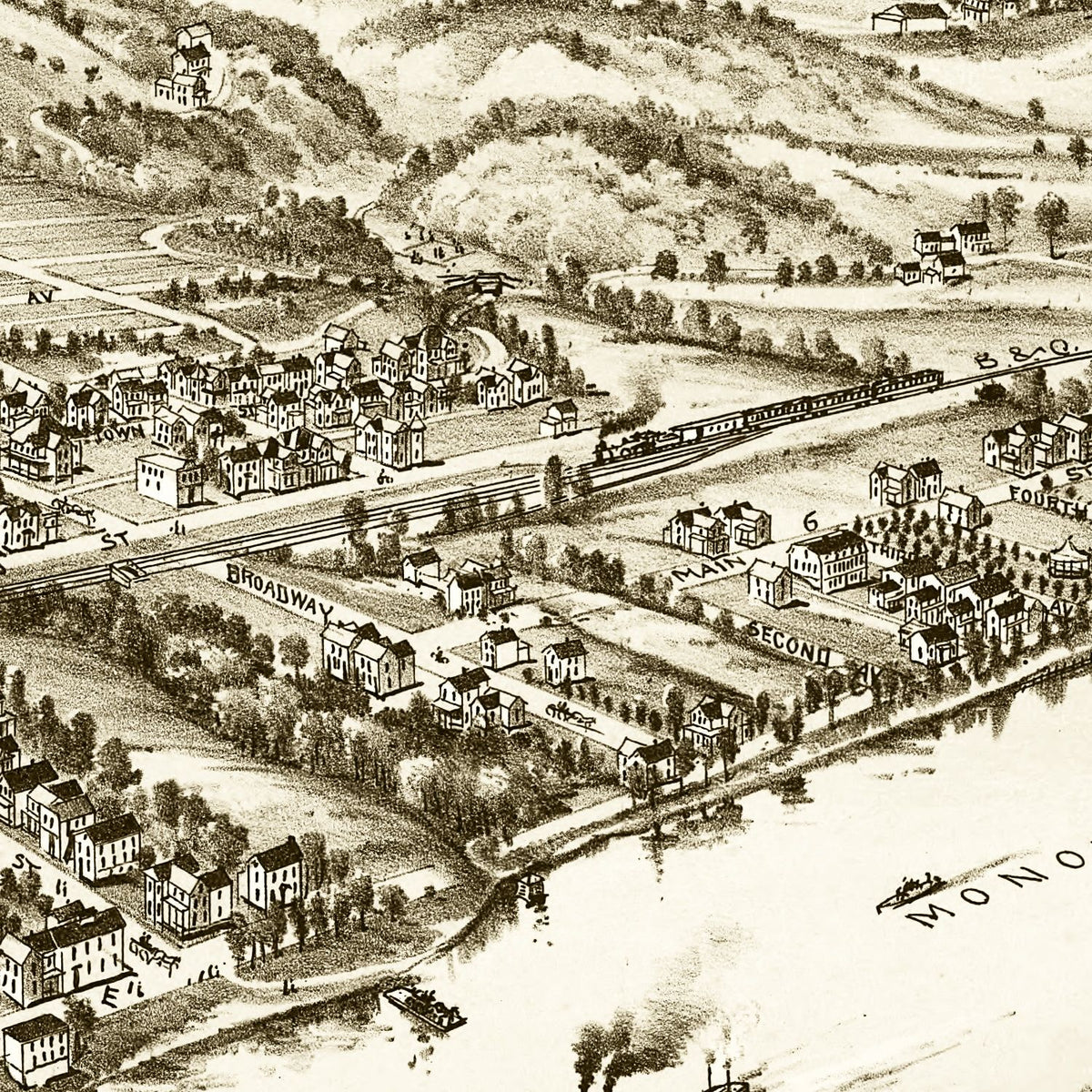 Restored historic details from the 1902 city map of Point Marion, Pennsylvania
