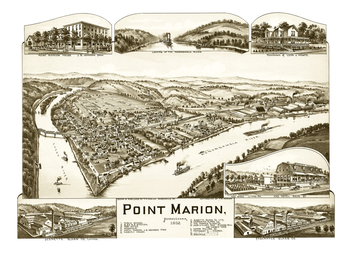 Preview of Vintage Map of Point Marion, Pennsylvania 1902