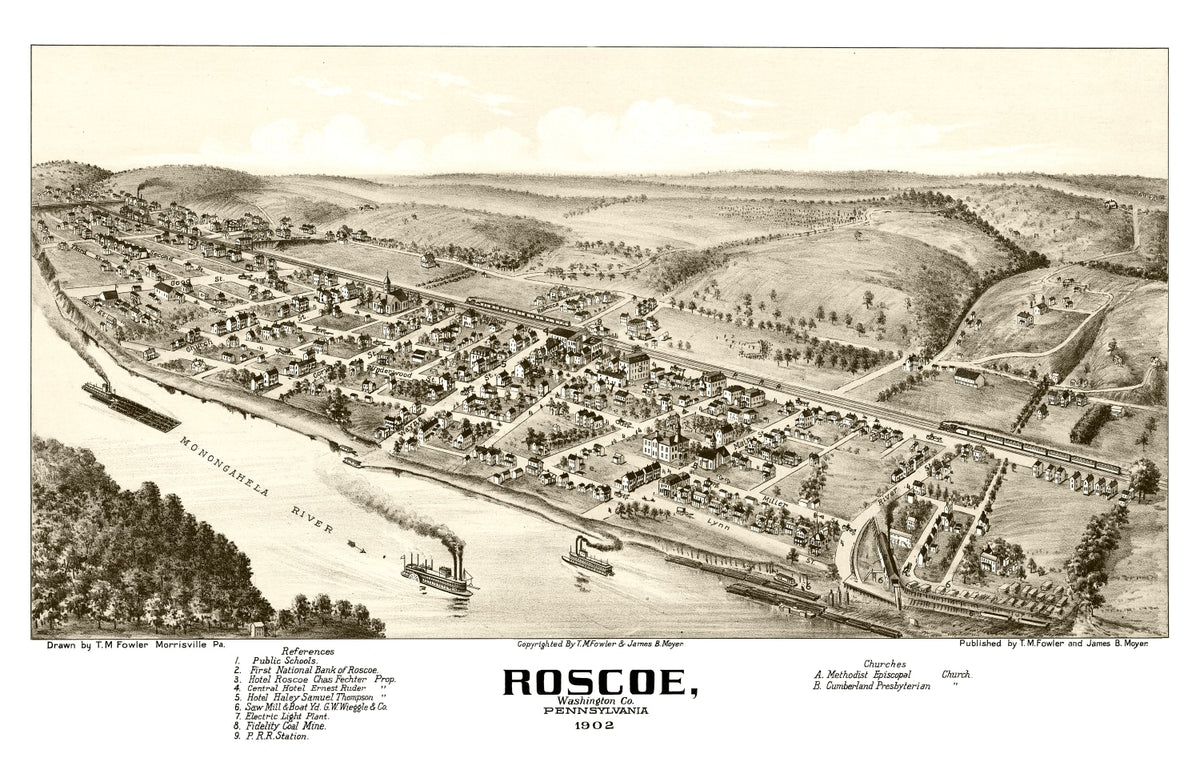 Preview of Vintage Map of Roscoe, Pennsylvania 1902