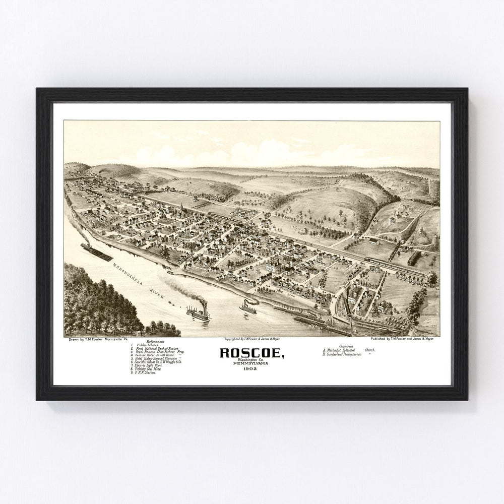Roscoe Vintage Map 1902