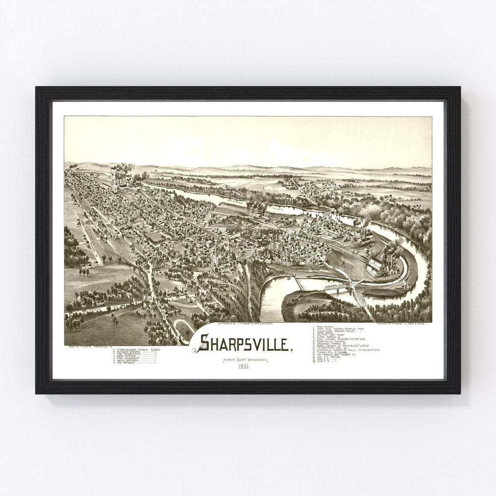 Sharpsville Vintage Map 1901