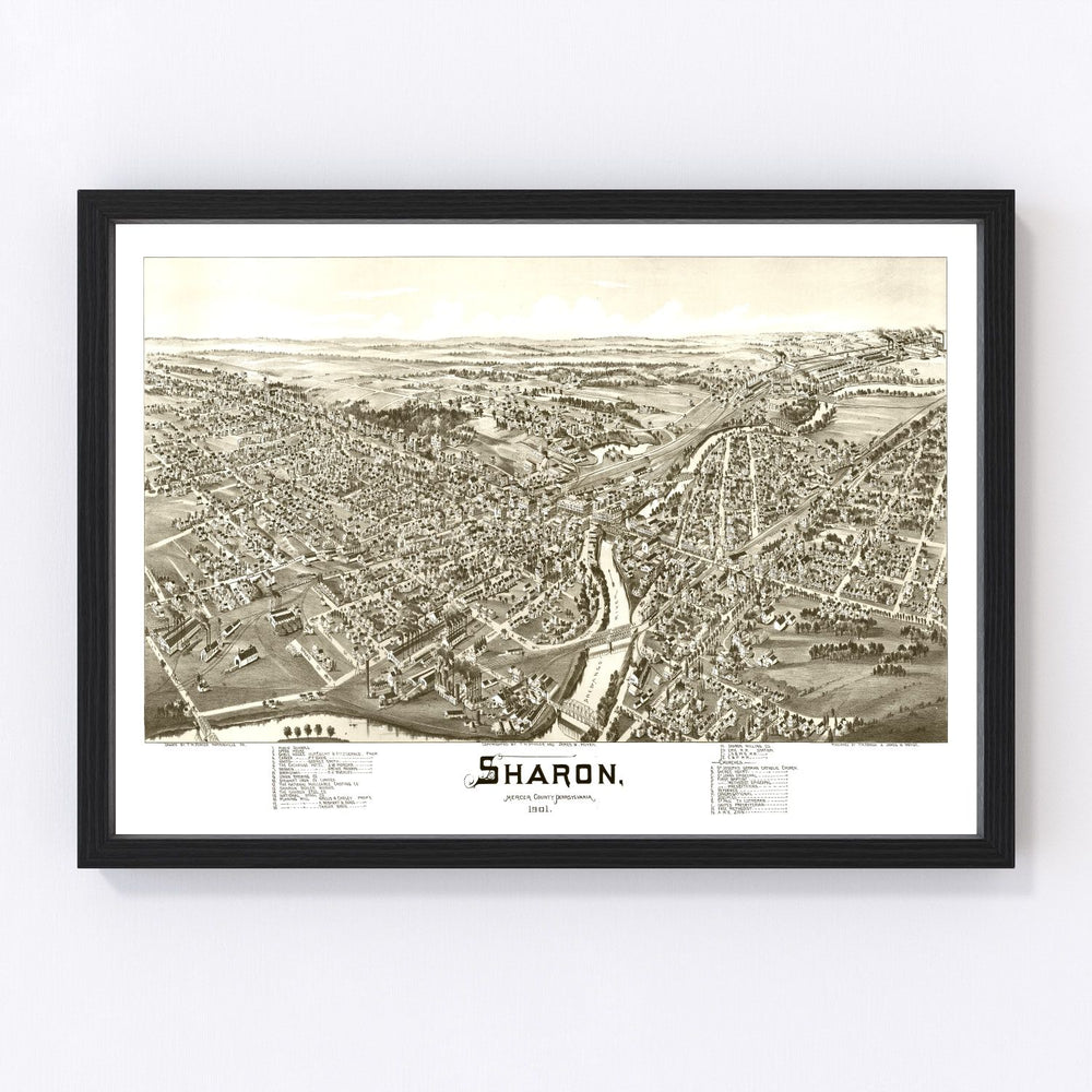 Sharon Vintage Map 1901