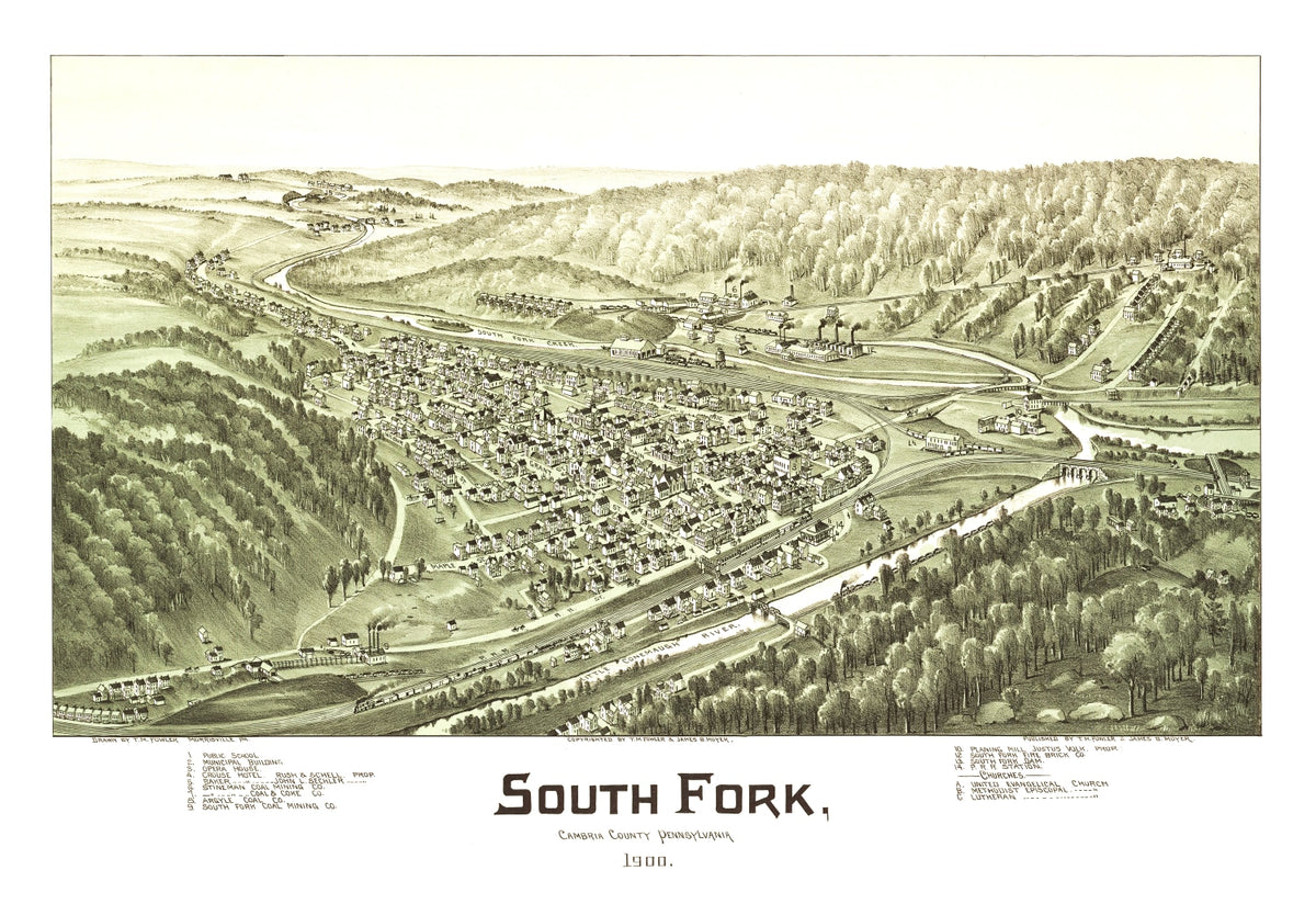 Preview of Vintage Map of South Fork, Pennsylvania 1900