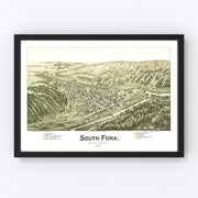 South Fork Vintage Map 1900