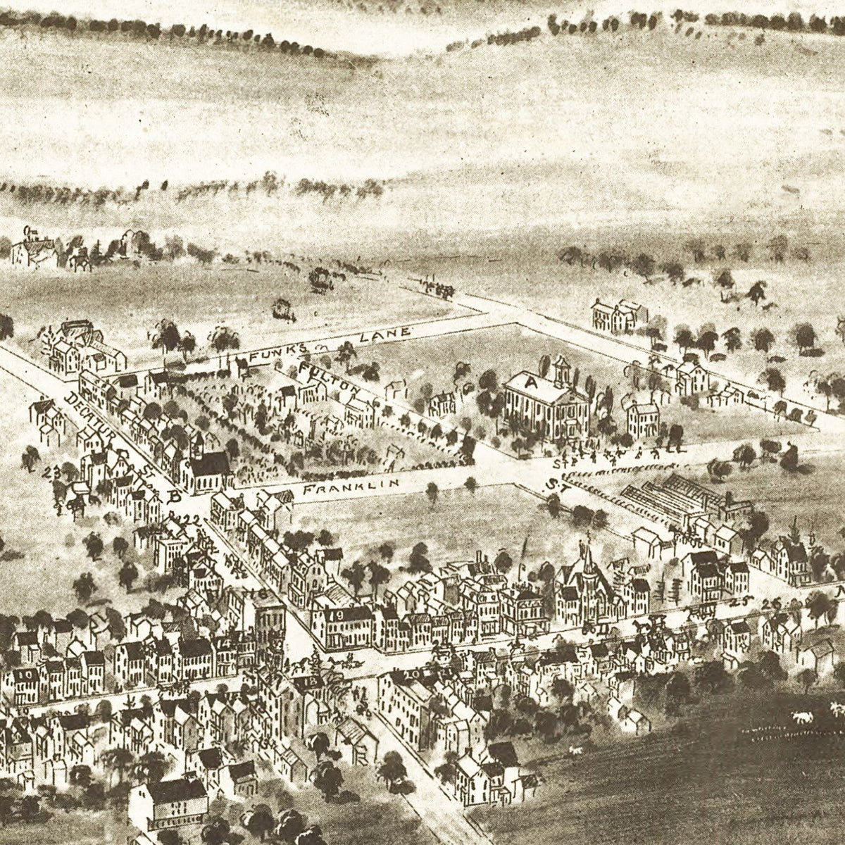 Restored historic details from the 1903 city map of Strasburg, Pennsylvania