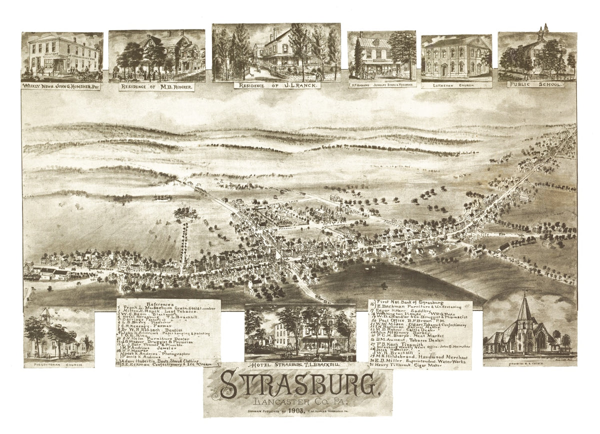 Preview of Vintage Map of Strasburg, Pennsylvania 1903