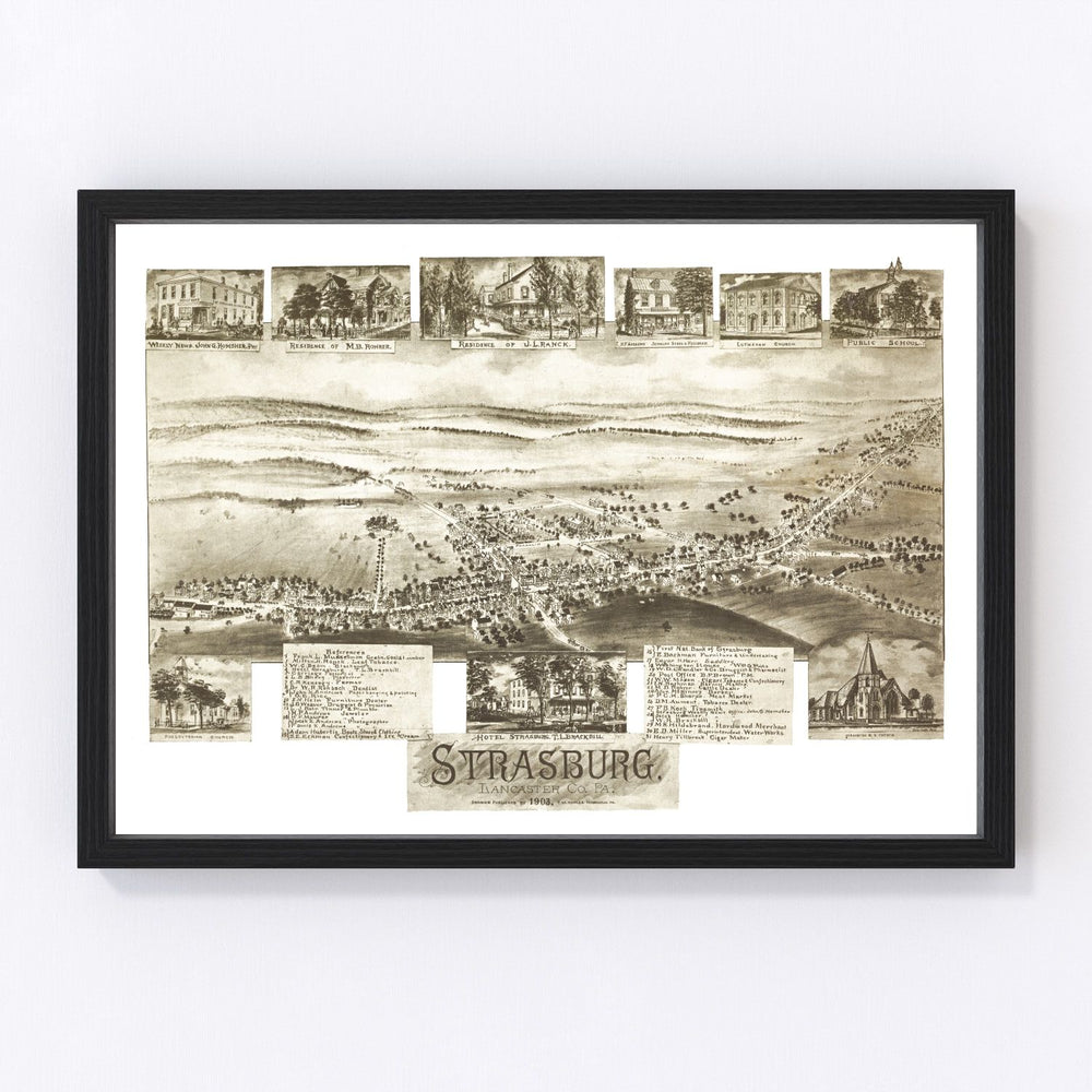 Strasburg Vintage Map 1903