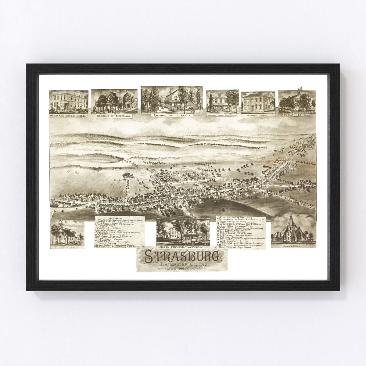 Strasburg Vintage Map 1903