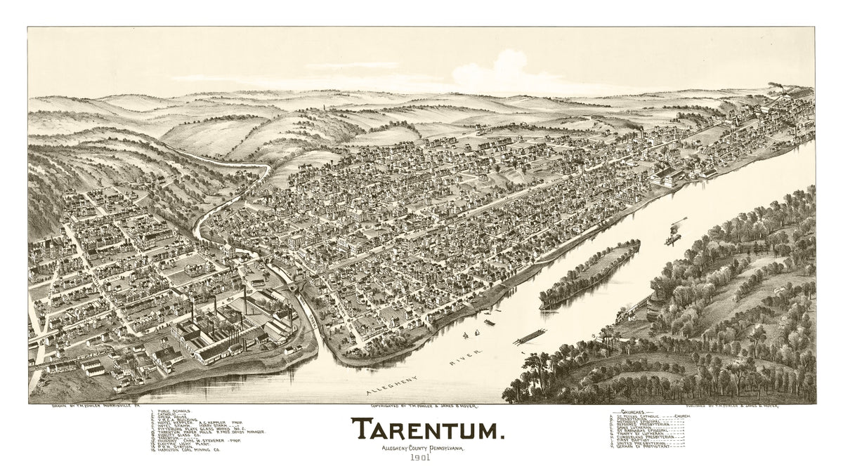 Preview of Vintage Map of Tarentum, Pennsylvania 1901