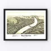 West Newton Vintage Map 1900