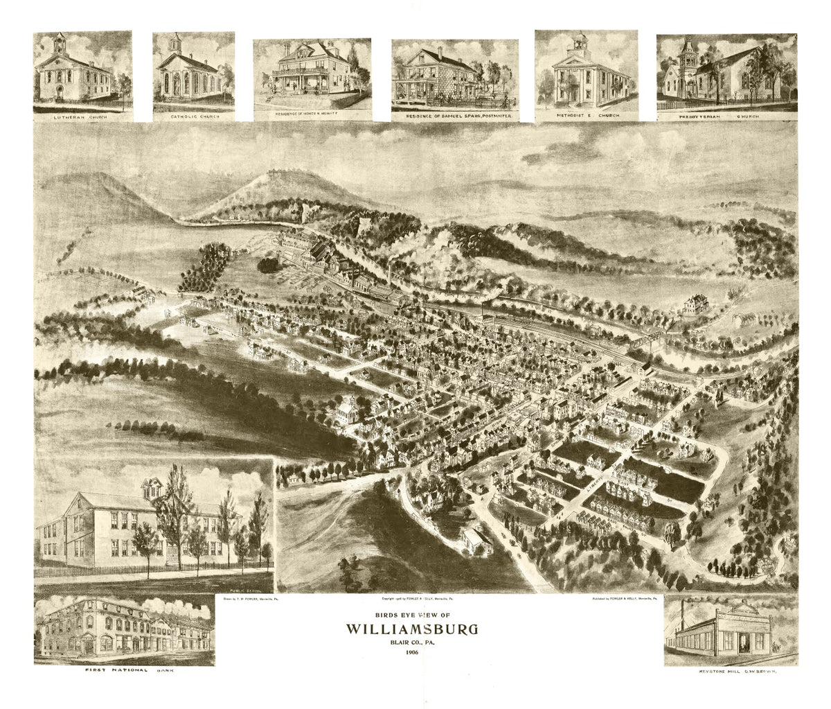 Preview of Vintage Map of Williamsburg, Pennsylvania 1906