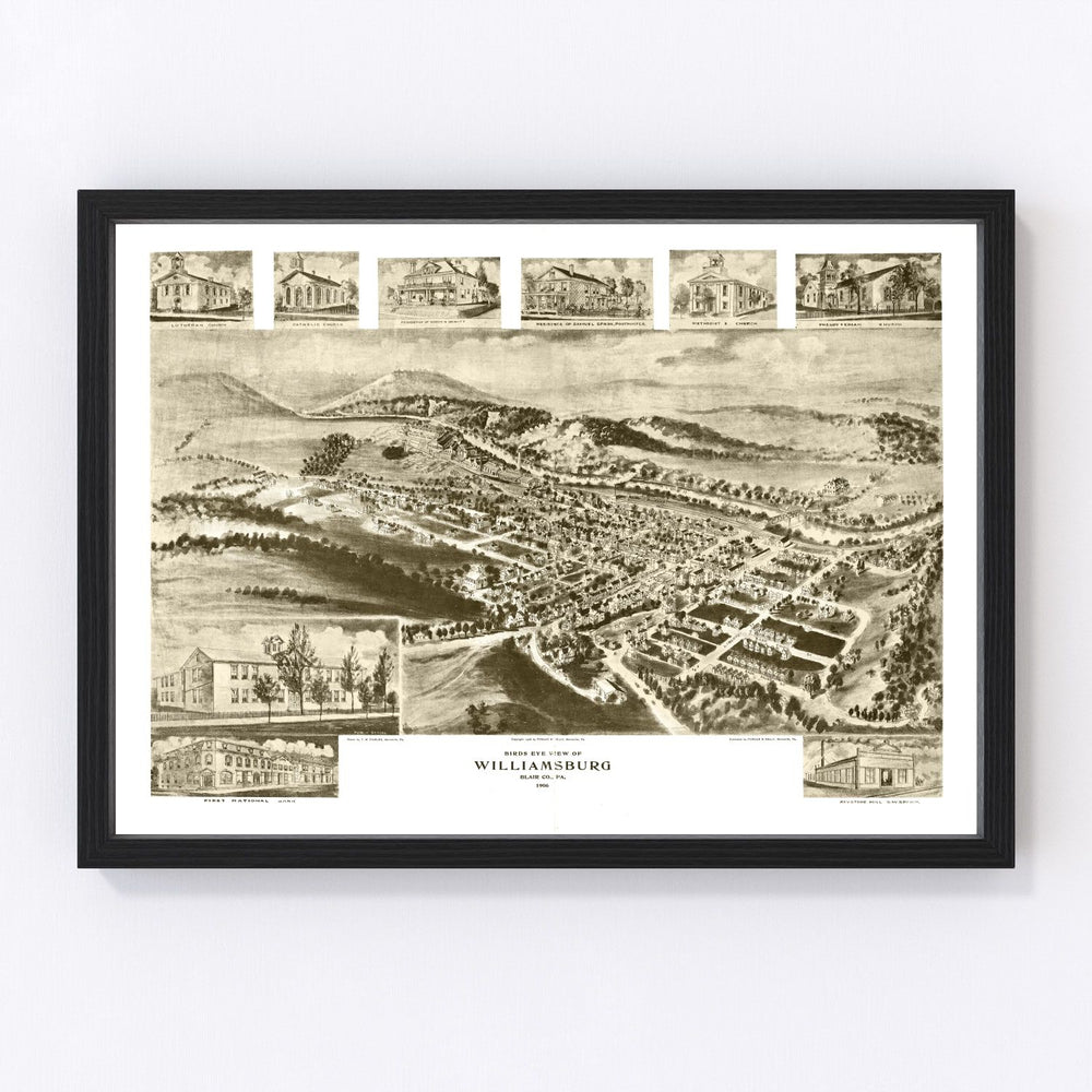 Williamsburg Vintage Map 1906