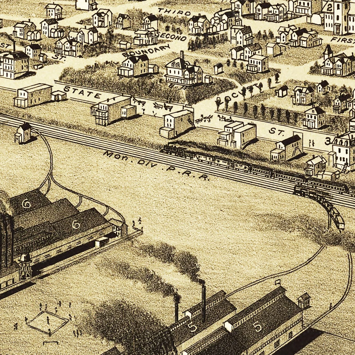Restored historic details from the 1902 city map of Wilson & Mendelssohn, Pennsylvania