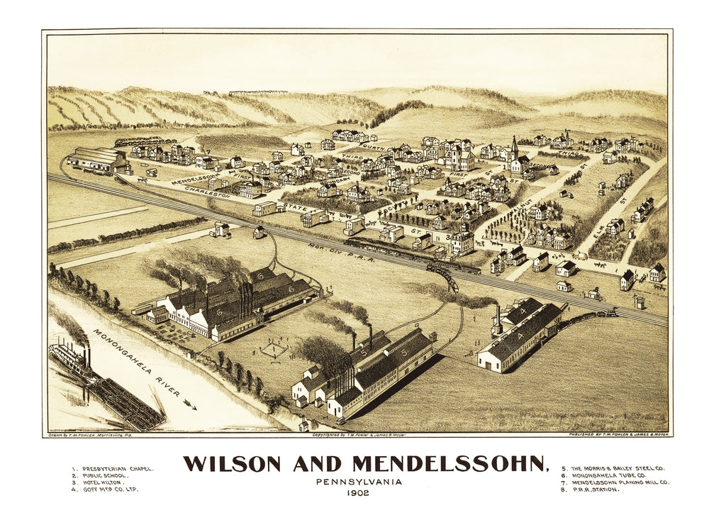 Vintage Map of Wilson & Mendelssohn, Pennsylvania 1902 print style example