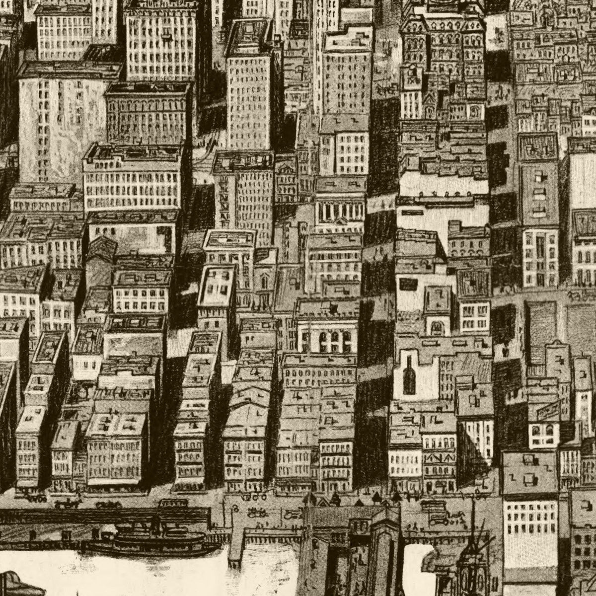 Restored historic details from the 1912 city map of Baltimore, Maryland