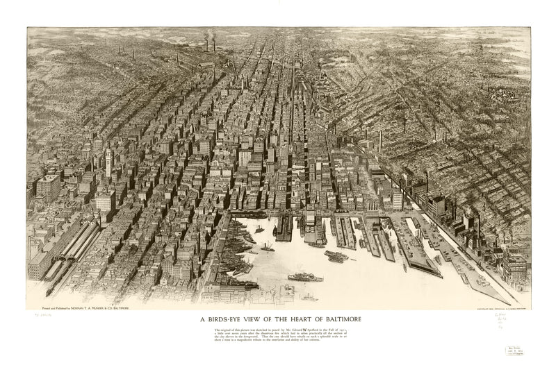 Size comparison using Vintage Map of Baltimore, Maryland 1912