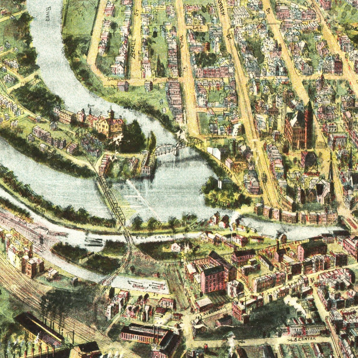 Restored historic details from the 1906 city map of Cumberland, Maryland