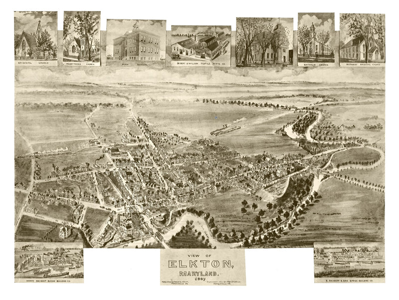 Size comparison using Vintage Map of Elkton, Maryland 1907