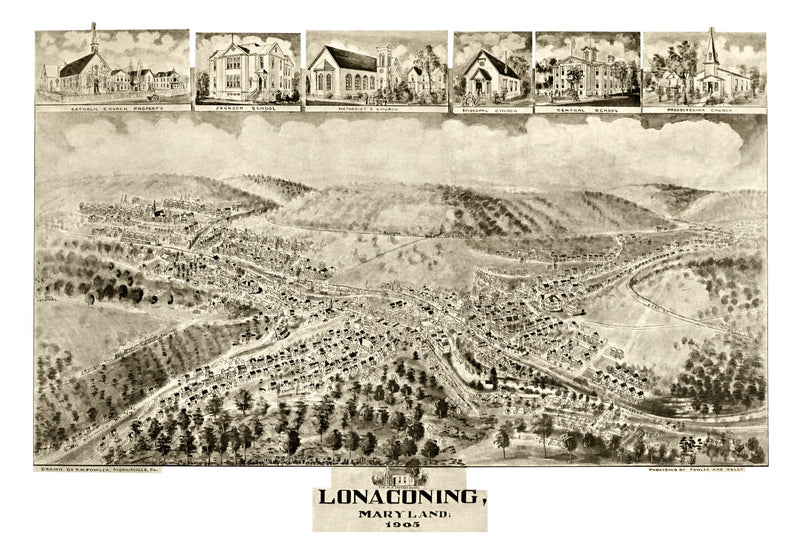 Size comparison using Vintage Map of Lonaconing, Maryland 1905