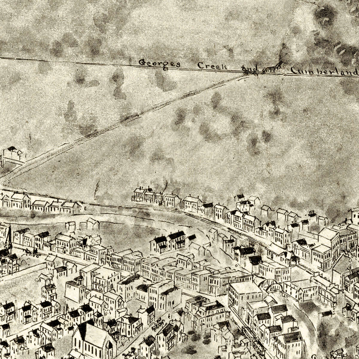 Restored historic details from the 1905 city map of Lonaconing, Maryland