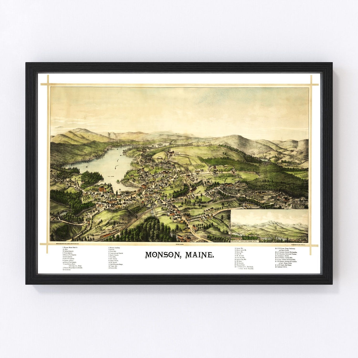 Monson Vintage Map 1889