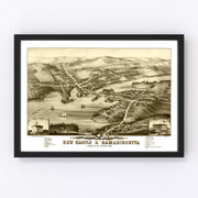New Castle & Damariscotta Vintage Map 1878